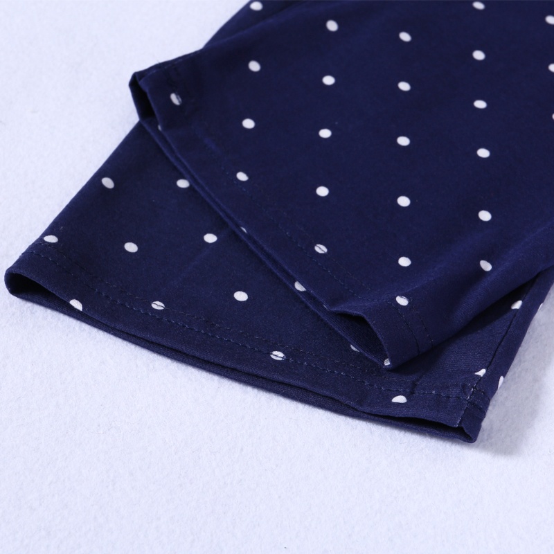 Bộ Đồ Ngủ Áo Tay Dài In Hình Gấu Phối Quần Dài Chấm Bi Dễ Thương Cho Nữ