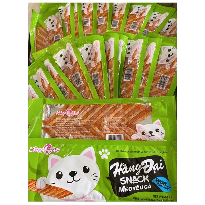 Bịch Sỉ 30 Gói Snack Mèo Yêu Cá Hằng Đại, Đồ Ăn Vặt Cổng Trường