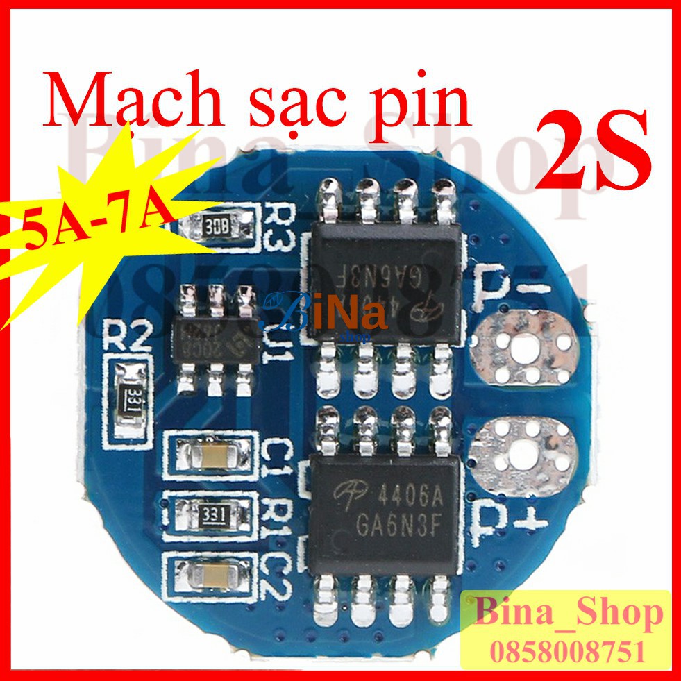 Mạch sạc bảo vệ pin 2S 18650 7.4V-8.4V 5A