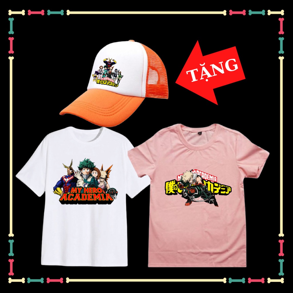 Áo thun bé trai in hình Học Viện Anh Hùng My Hero Academia, vải mềm mịn, đủ size áo.