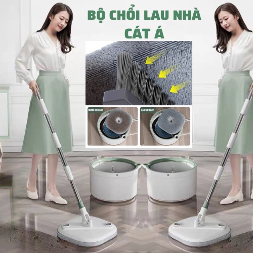 Chổi lau nhà thông minh Cát Á A86-G25 xoay 360 độ tách nước siêu sạch - TẶNG KÈM 1 BÔNG LAU