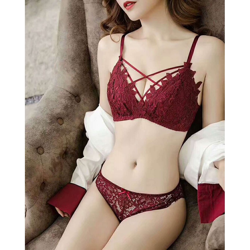 Bộ Đồ Lót Ren Nữ Cao Cấp 1274 Đỏ