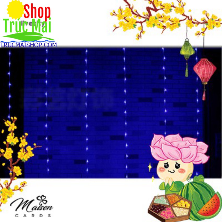 Đèn nháy mành chảy hiệu ứng mưa rơi, thác nước