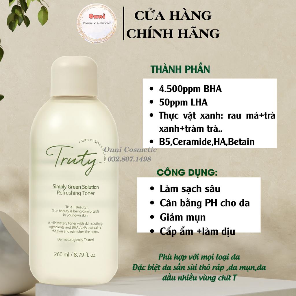 Toner BHA+LHA Làm Sạch Sâu , Giảm Mụn ,Cấp ẩm TRUTY 260ml