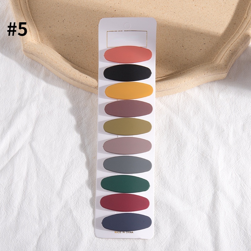 Set 10 Kẹp Tóc Thẻ Màu Macaroon Đơn Giản Cho Nữ