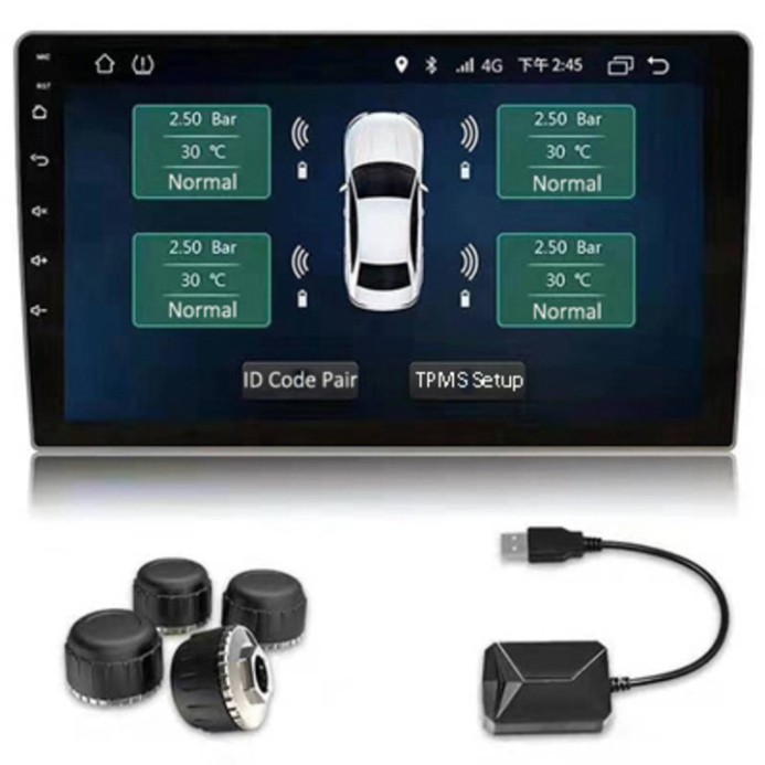 Sản Phẩm Bộ cảm biến áp suất lốp ngoài TPMS dùng cho xe hơi, ô tô sử dụng màn hình Android - TU05X .