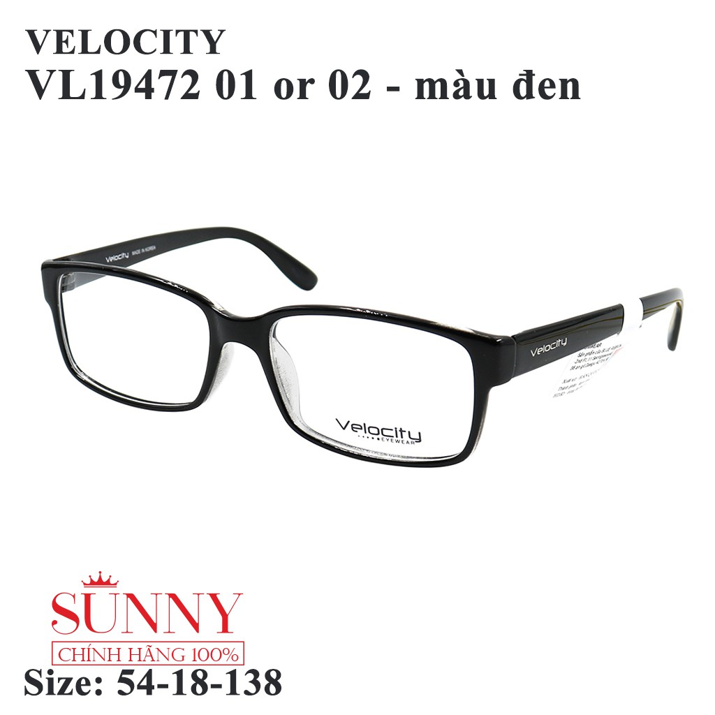 VL19472 - Gọng kính Velocity chính hãng, sp từ chất liệu nhựa dẻo, mang cực nhẹ