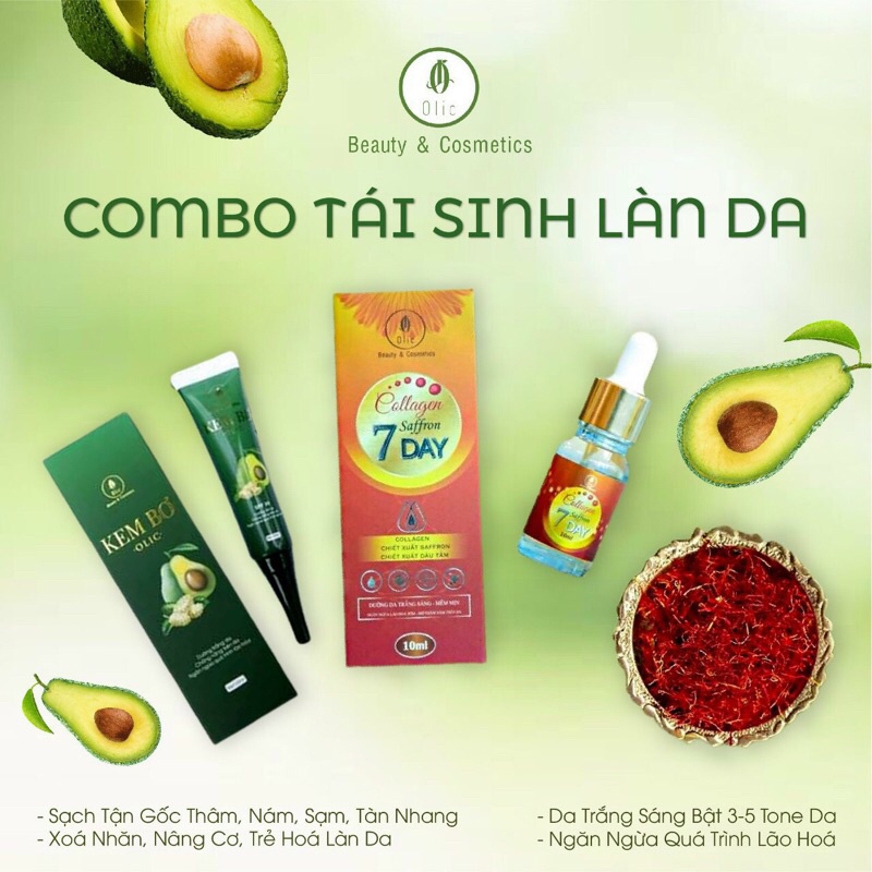 Combo kem bơ serum 7day olic QuynhAnhSpa bộ đôi tái sinh làn da bí kíp xóa sổ mọi khuyết điểm trên da