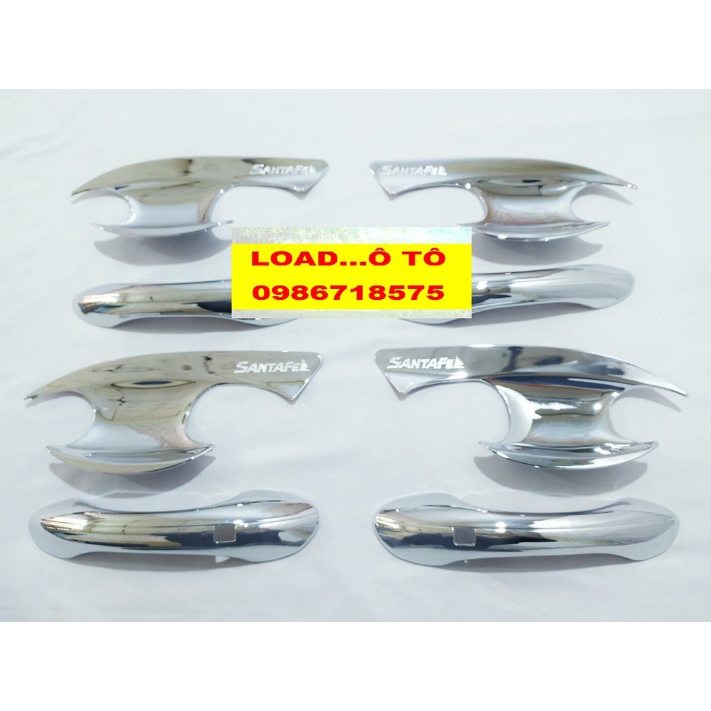 Bộ Ốp Tay Nắm Và Hõm Cửa Huyndai Santafe 2022-2018 Nhựa ABS mạ Crom