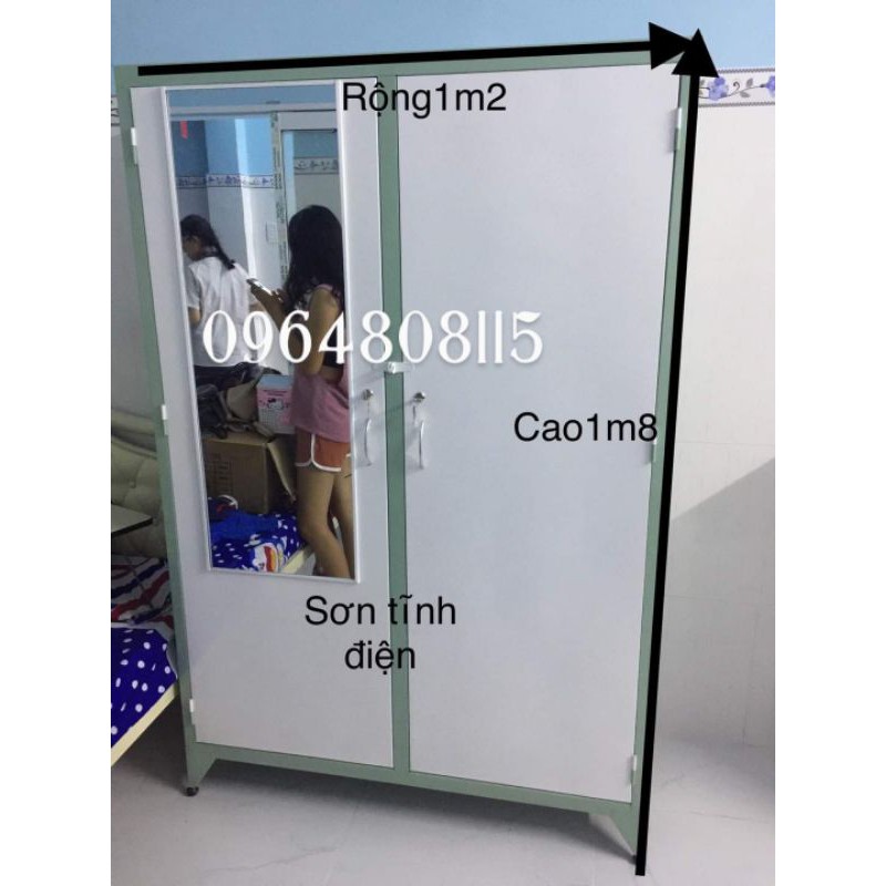 Tủ sắt sơn tĩnh điện ngang 1m2 cao 1m8