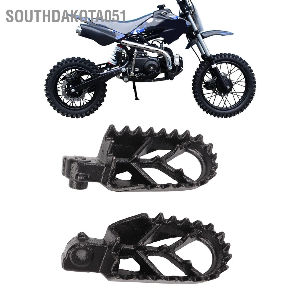 1 Cặp Bàn Đạp Để Chân Bằng Hợp Kim Thép Chống Trượt Màu Đen Cho Xe Mô Tô Địa Hình 50cc 70cc 90cc 110cc 125cc