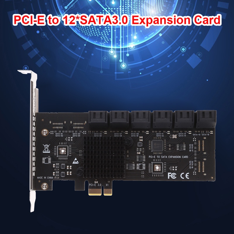 Thẻ mở rộng Pcie PC chuyển đổi PCI-E sang SATA3.0 hỗ trợ chế độ IDE/ AHCI QJ 12-cổng #9