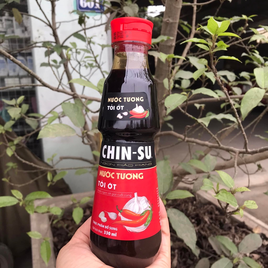 Nước tương Chinsu tỏi ớt  chai 330ml