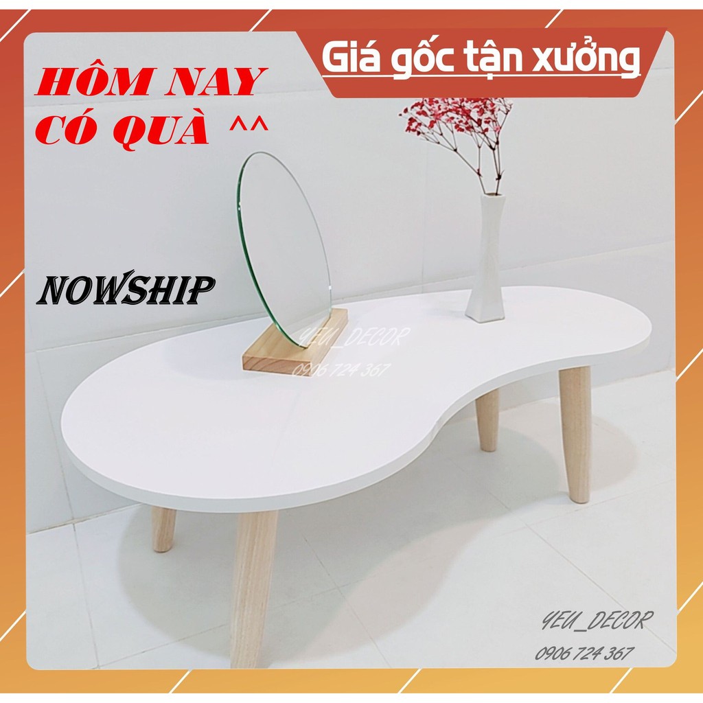 Bàn Trà Sofa Hình Hạt Đậu Phong Cách Hàn Quốc