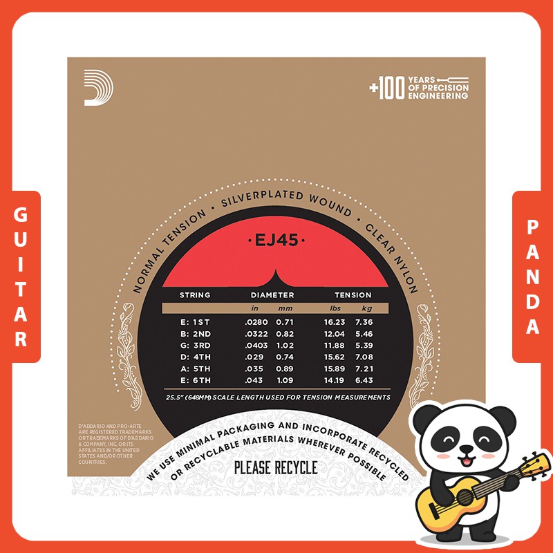 Dây Đàn Guitar Classic D'Addario EJ45 [Size Normal]