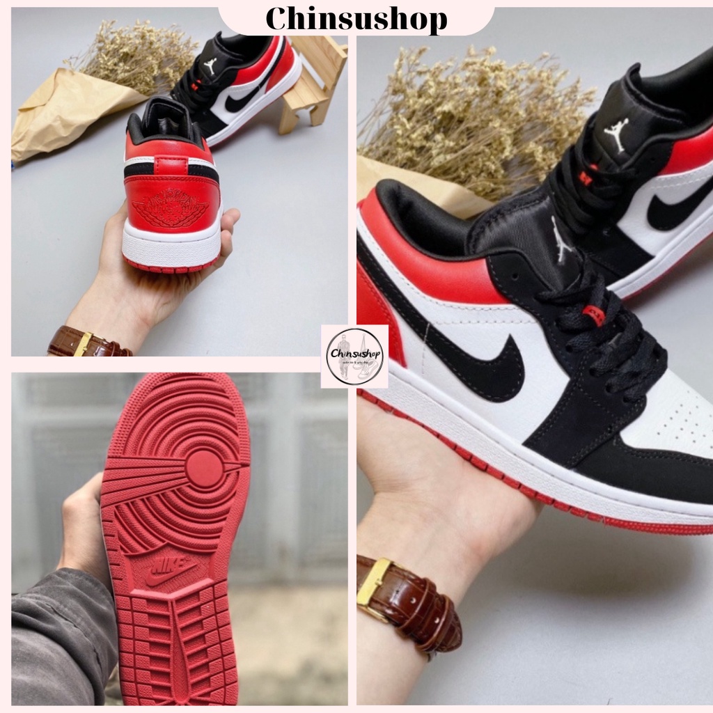 Giày Sneaker Đỏ Đen Cổ Thấp, Giày _Nike Thể Thao jordan 2022