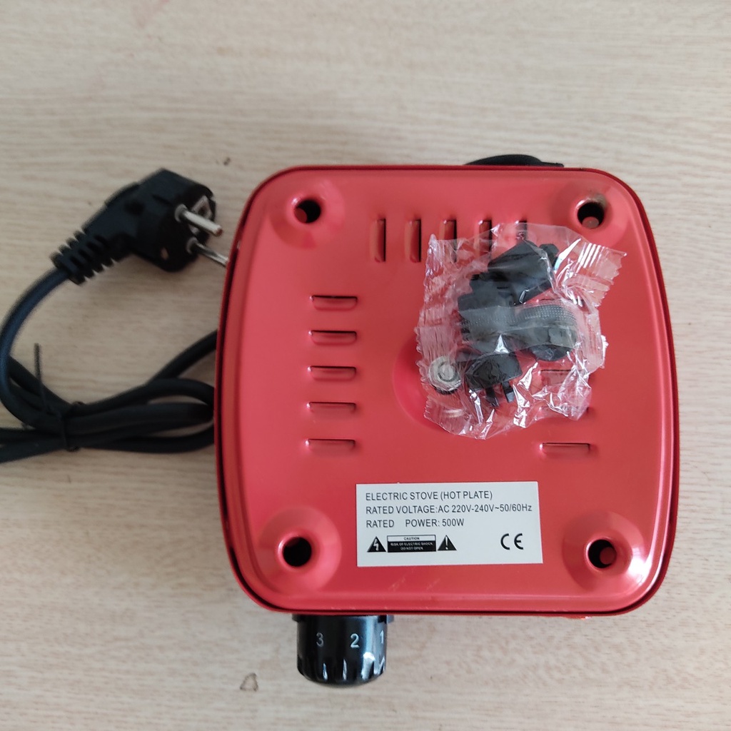 Bếp điện mini pha cafe, trà, nấu nước tiện ích 500w - Bảo Hành 12 tháng màu đỏ