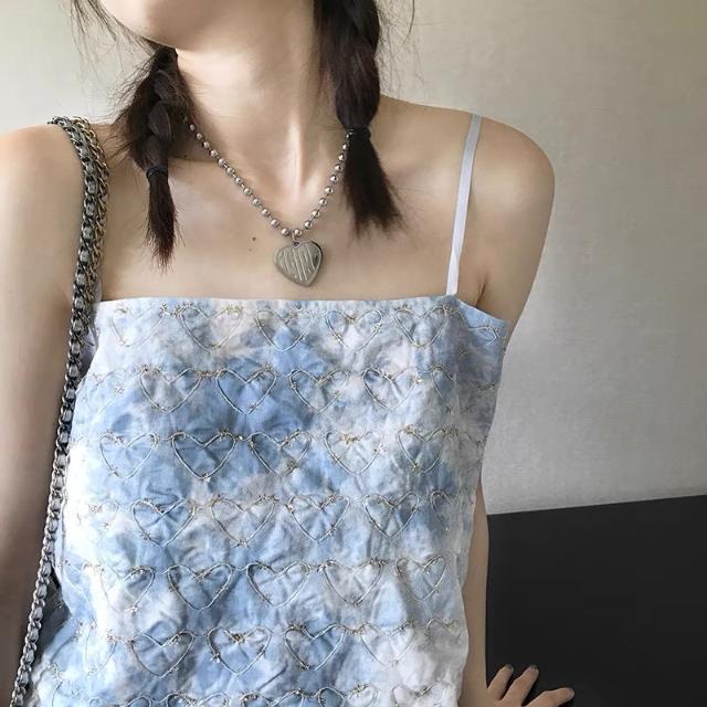 Áo Lửng Hai Dây Quyến Rũ Phong Cách Retro Hàn Quốc