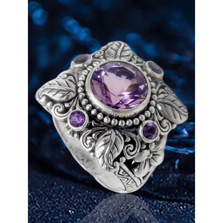 Nhẫn Mạ Bạc Mặt Hoa Đính Đá Pha Lê