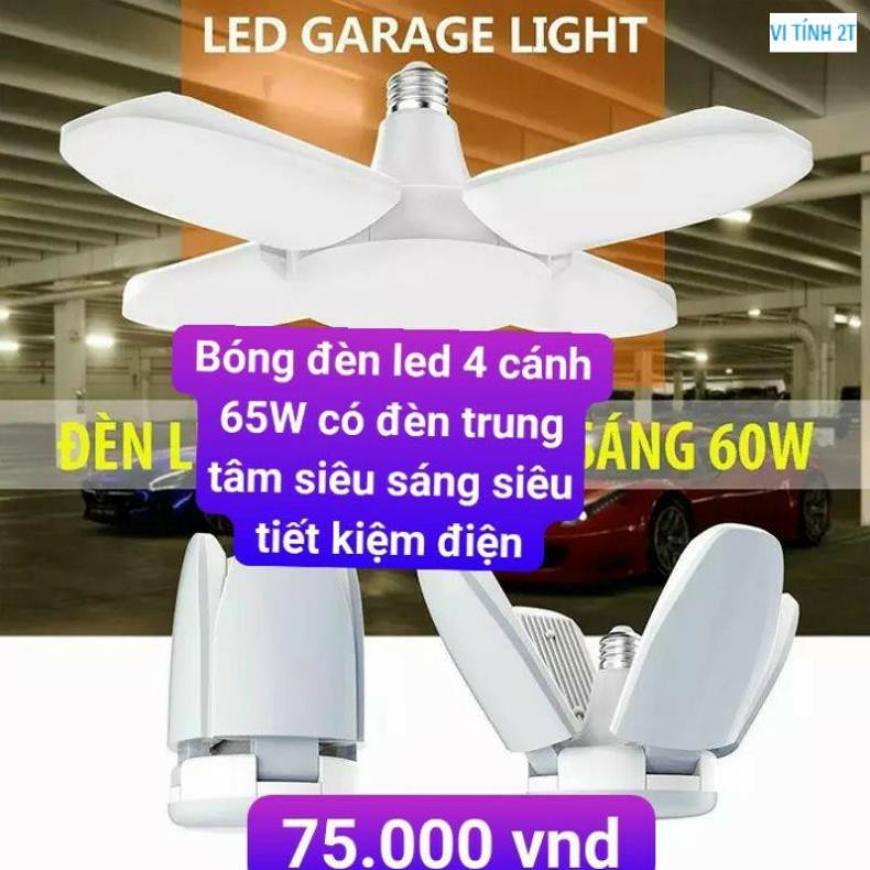 [Phiên bản mới cánh dài hơn] Bóng đèn led 4 cánh 65W có đèn trung tâm siêu sáng siêu tiết kiệm điện