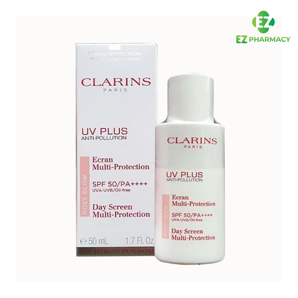 Kem chống nắng Clarins Rosy Glow giúp bảo vệ da trước tia UVA và UVB, SBF 50 và nâng tông màu hồng nhẹ - Hộp 50 ml