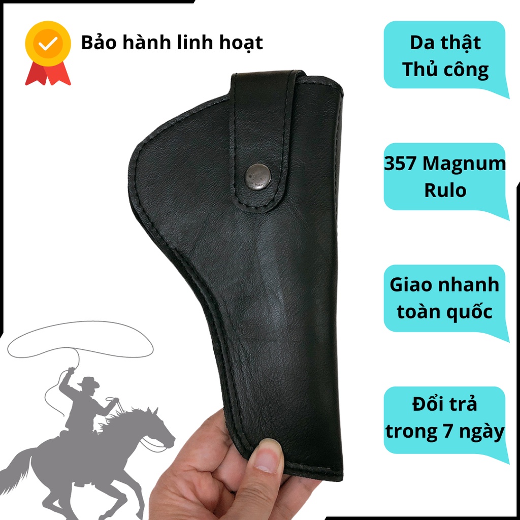 Bao da đựng VK cá nhân Rulo kiểu cao bồi vintage dành cho 357 magnum hoặc colt