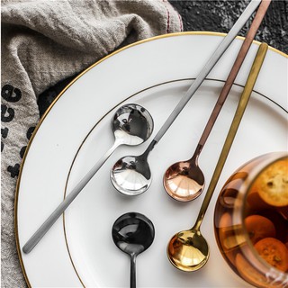 Muỗng cà phê dạng tròn múc sữa chua trái cây bằng thép không gỉ tiện lợi