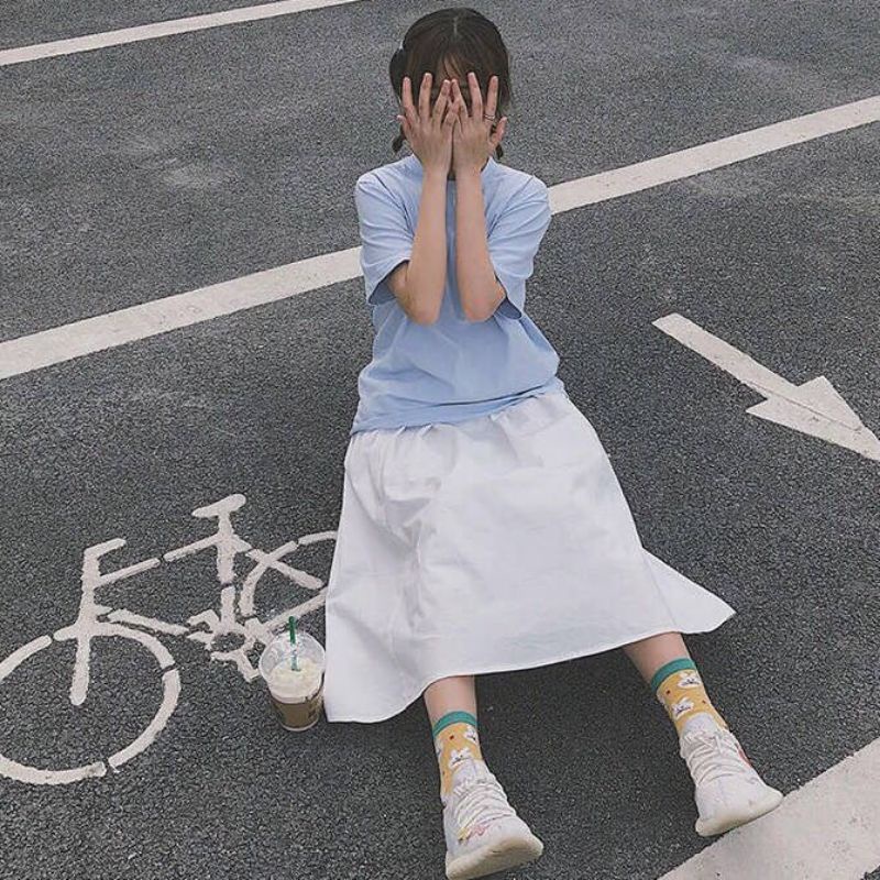 Chân váy dài trắng ulzzang, chân váy dài vintage phong cách Hàn Quốc | BigBuy360 - bigbuy360.vn