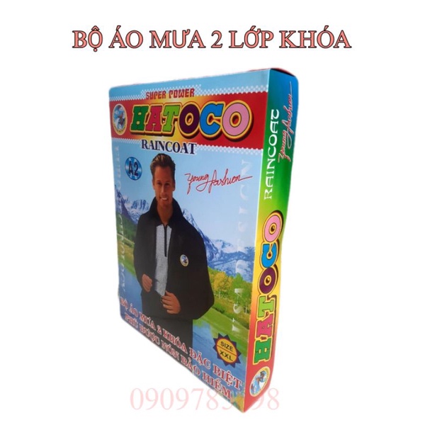 Áo mưa bộ Vải dù 2 dây kéo, sang trọng, phản quang, siêu chống thấm nước cao cấp, loại 1, có đủ size