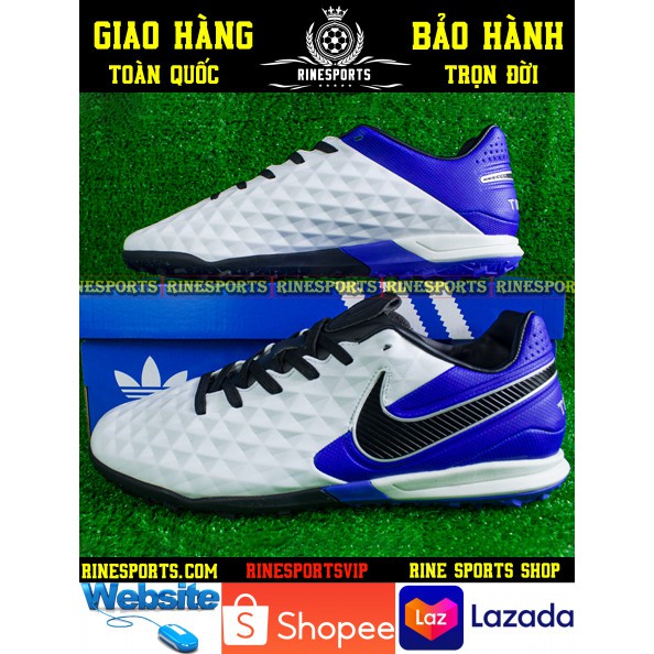 (HÀNG THAILAND) GIÀY BÓNG ĐÁ SÂN CỎ NHÂN TẠO TF tempo Superfly trắng xanh