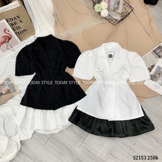 Set áo vest nữ chân váy xòe Today Style sang trọng S2153