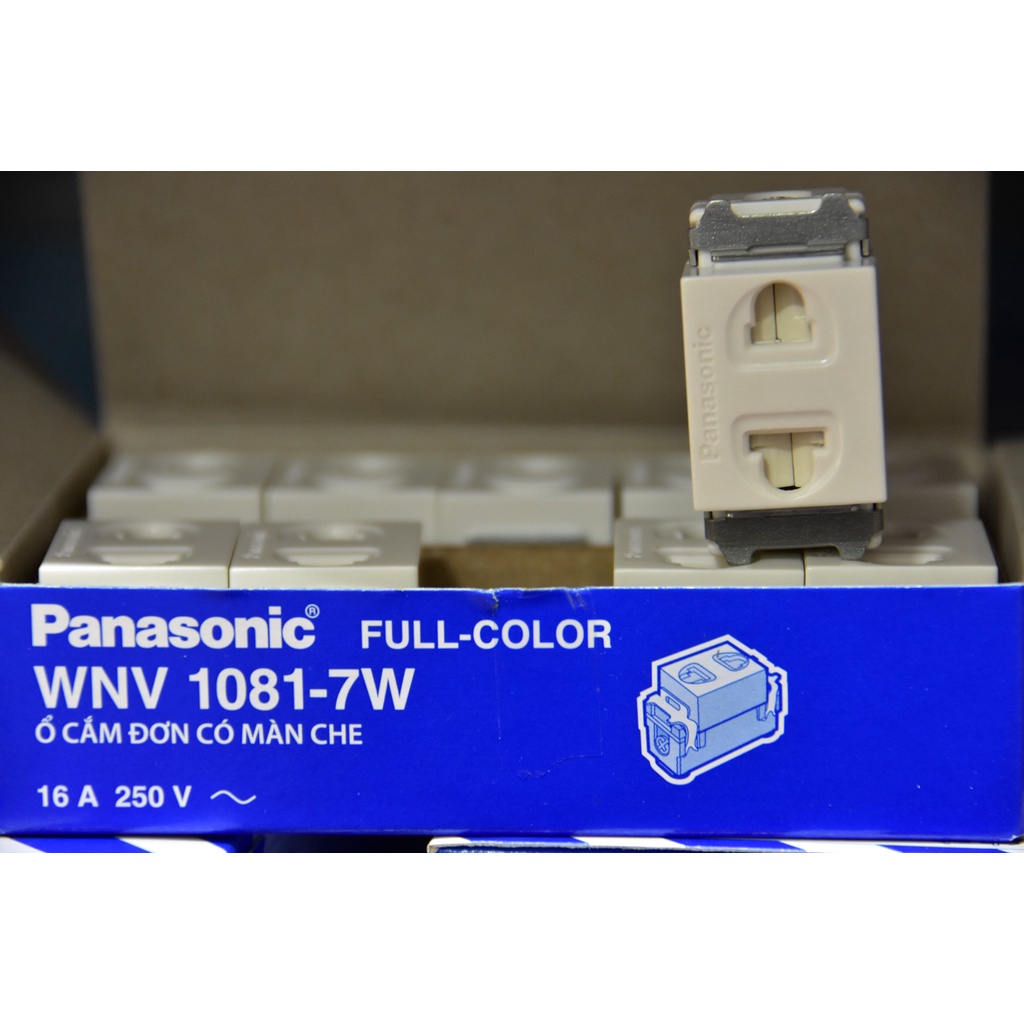 Ổ cắm đơn có màn che Panasonic Full (Hạt nhỏ) - WNV1081-7W