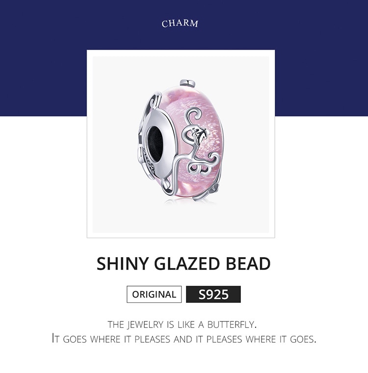 Hạt Xỏ Bamoer Bsc409 Bạc Thật 925 Thủy Tinh Hồng Sáng Bóng Chất Lượng Cao Làm Vòng Tay Trang Sức Thủ Công Cho Nữ