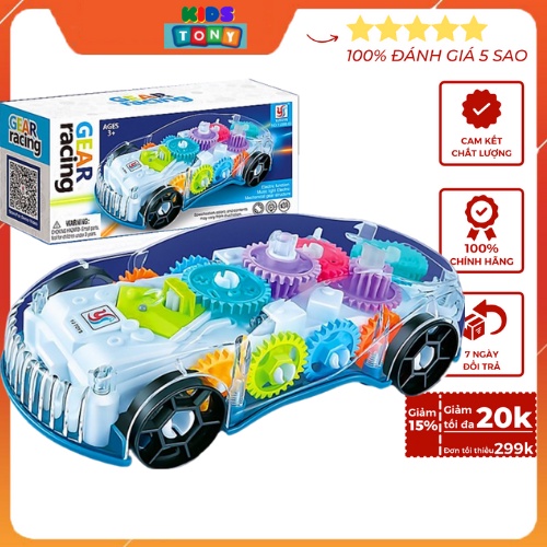 Mô hình xe ô tô đồ chơi  có nhạc và ánh sáng vui nhộn xe ô tô đồ chơi bánh răng trong suất tự động phát nhạc   Tony kids