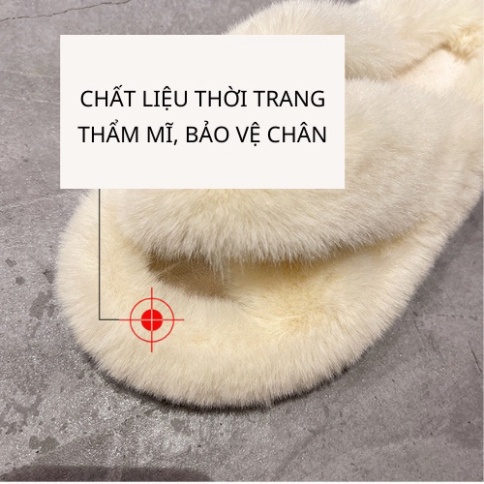 Dép lông thỏFREESHIPDép bông đi trong nhà êm sang trọng dễ thương phong cách Hàn Quốc