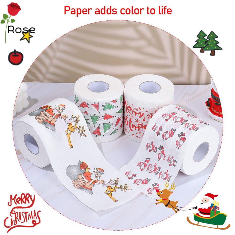 Cuộn giấy vệ sinh in hình ông già noel trang trí giáng sinh / năm mới