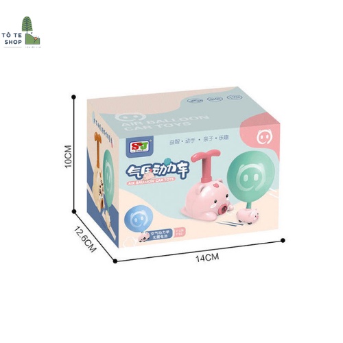Đồ chơi xe bơm bóng bay, bơm bóng bay hình con heo dễ thương, xe ô tô hình con lợn