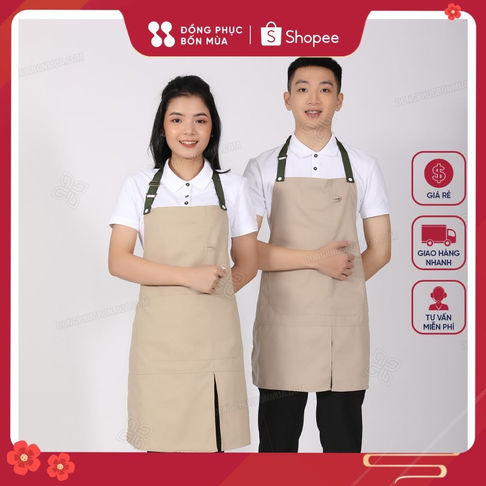 Tạp dề đẹp kaki cao cấp - Tạp dề pha chế Tạp dề cafe Tạp dề phục vụ