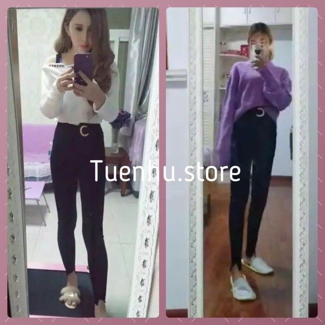 (Order) bigsize Quần tregging tag tròn gấu lệch | BigBuy360 - bigbuy360.vn