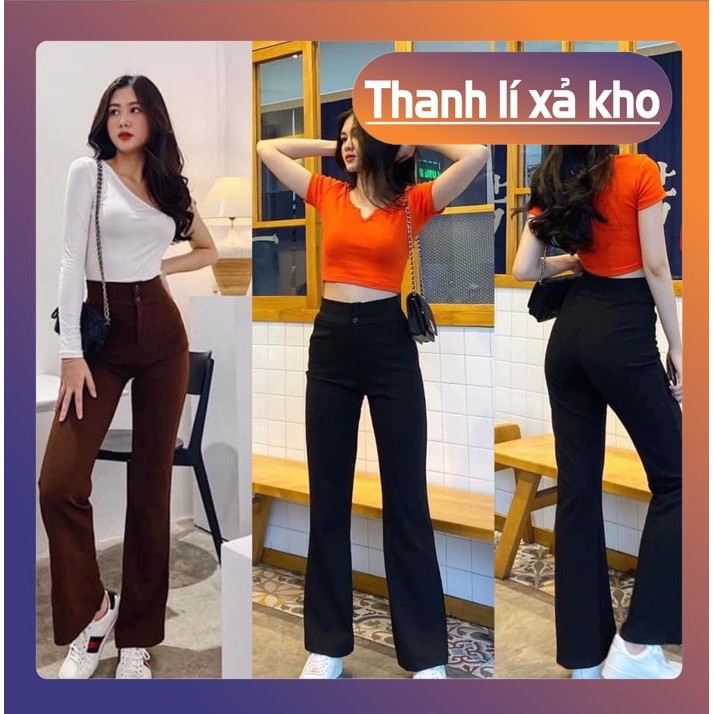 Quần Loe 2 Cúc, Có Khóa Kéo, Siêu Xinh,Cạp Cao Tôn Đôi Chân Dài Như Siêu Mẫu