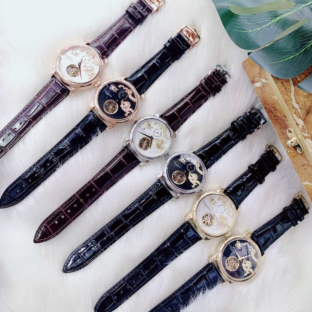 Đồng Hồ Nam Automatic Vacheron Mặt Hình Rồng 3D Nổi Size 44mm