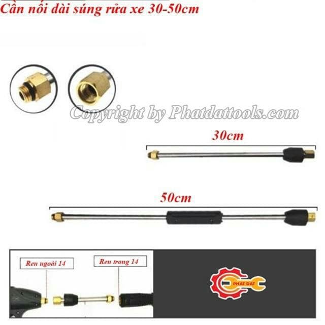 Cần Nối Súng Rửa Xe Cao Áp 30cm- 50cm cao cấp