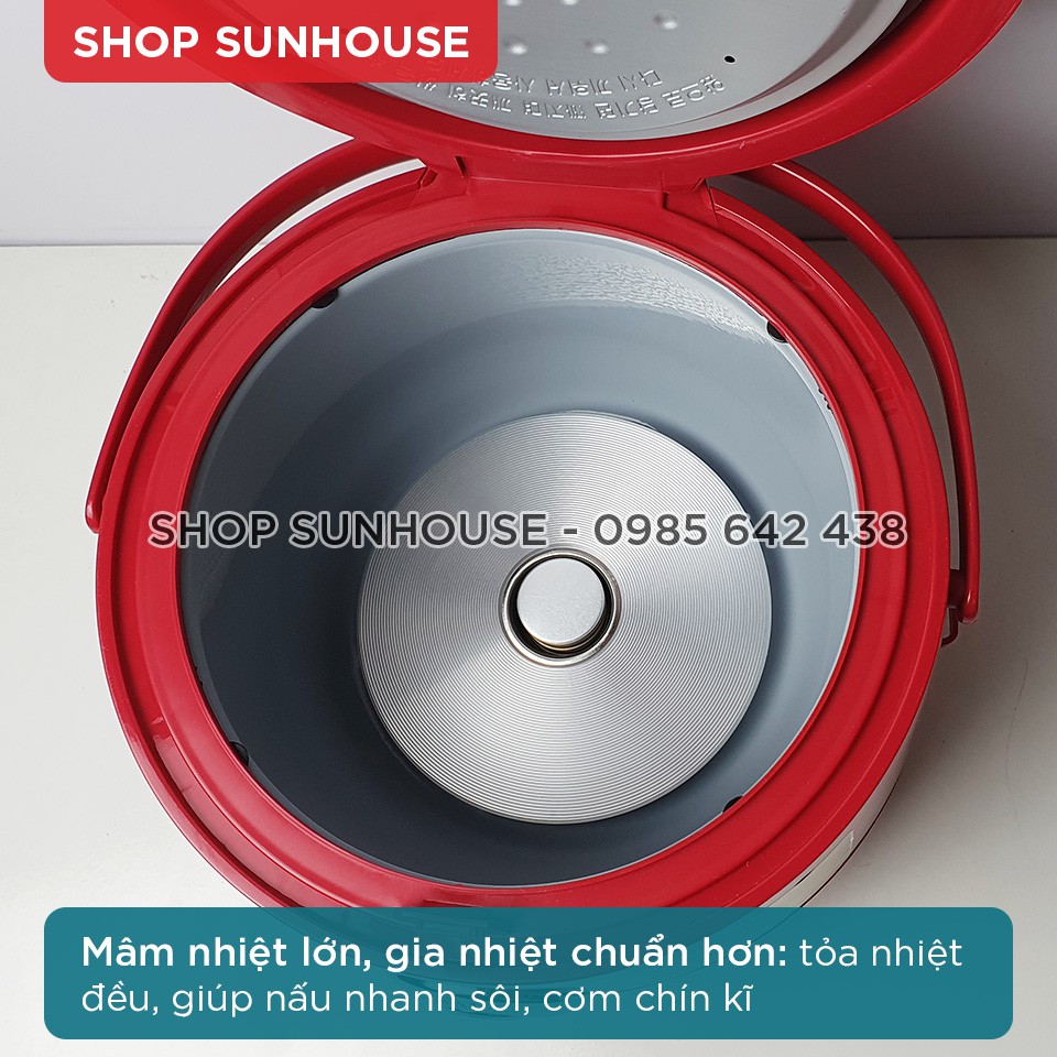 Nồi cơm điện 1.8L SUNHOUSE SHD8606R bản cao cấp của HTD8522G bảo hành 12 tháng | BigBuy360 - bigbuy360.vn