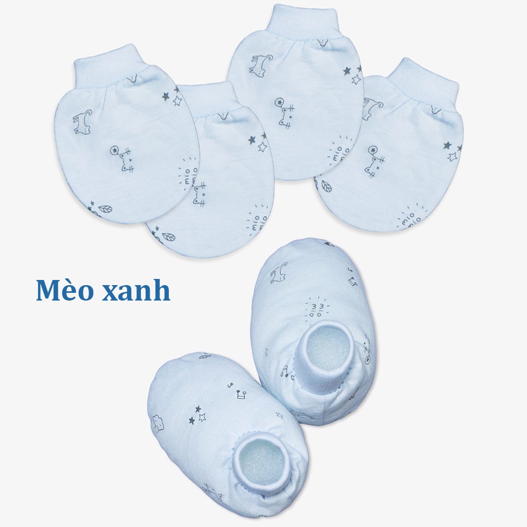 Bao tay / Bao chân sơ sinh Miomio bo chun 100% cotton