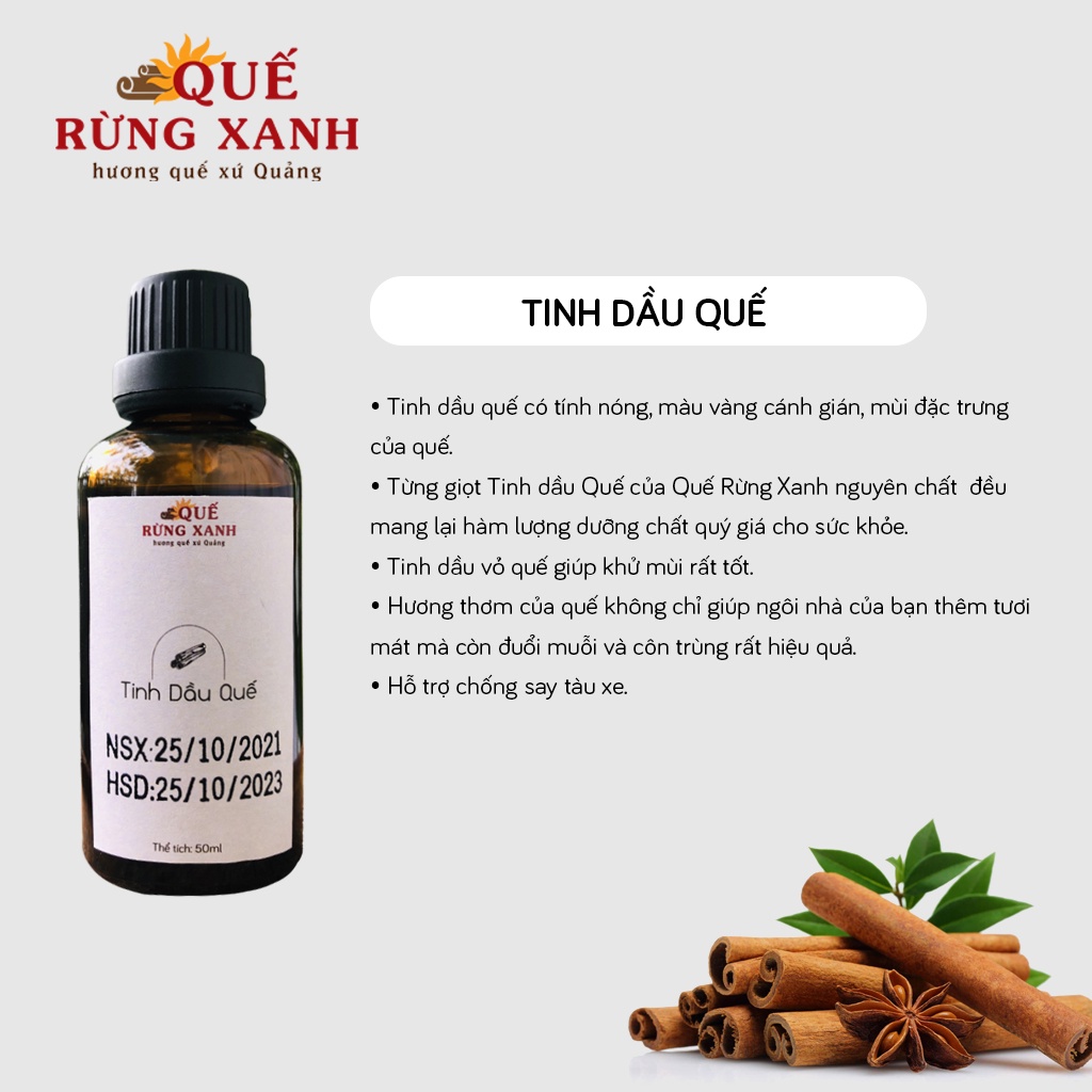 Tinh dầu quế nguyên chất chai 50ml | Cinnamon Essential Oil | giúp sạch không khí khử mùi