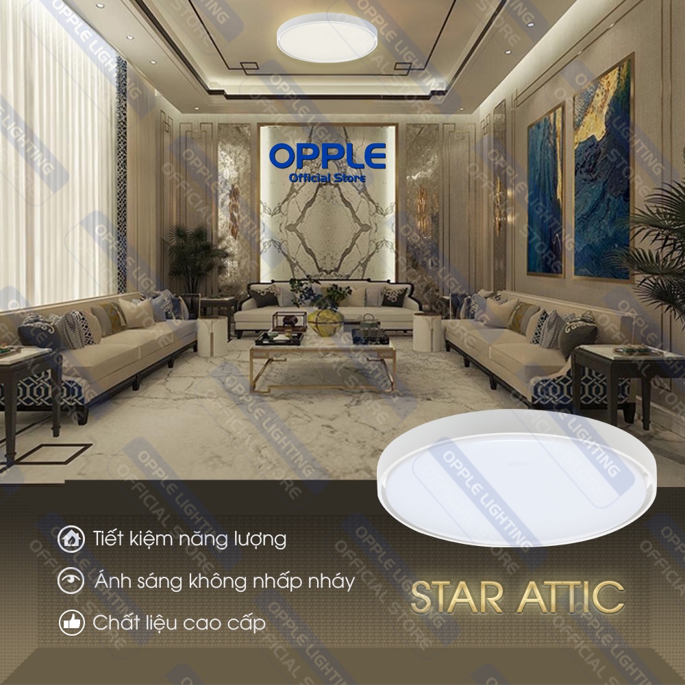 Bộ Đèn Ốp Trần LED OPPLE HC350 16W Star Attic - Ánh Sáng Chất Lượng, Nét Đẹp Sắc Sảo