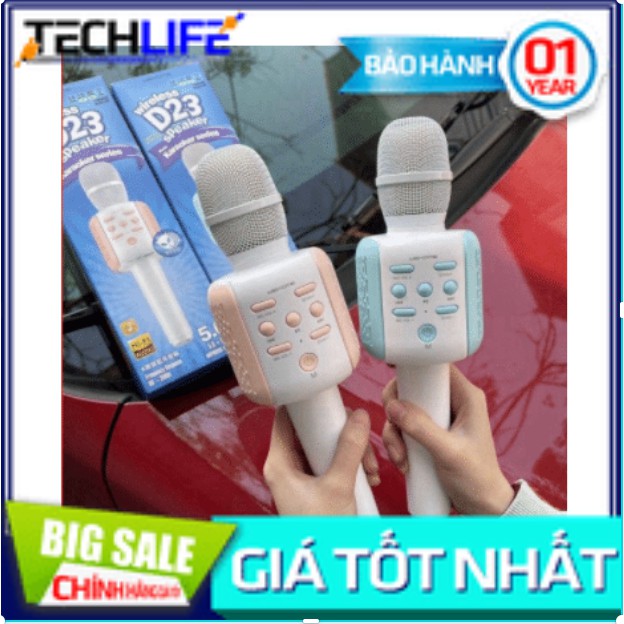 💁🏼💁🏼Mic karaoke cầm tay chính hãng WK D23 hỗ trợ ghi âm kết nối bluetooth cắm được USB và thẻ nhớ