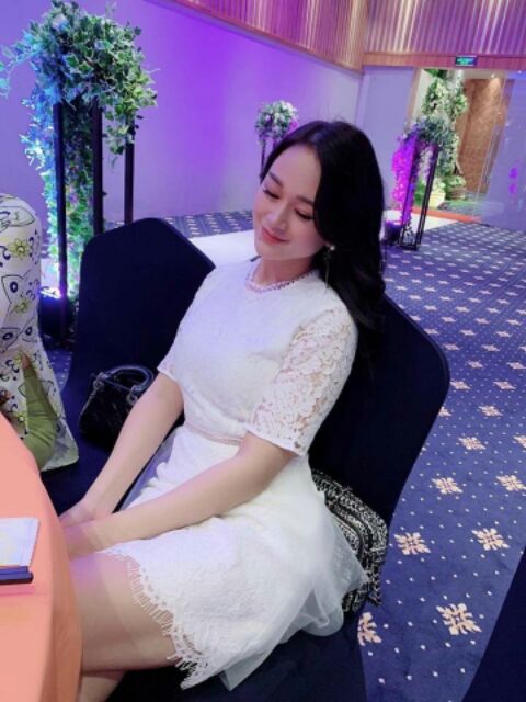 Đầm dự tiệc đầm ren trắng dáng ôm sang trọng nhất