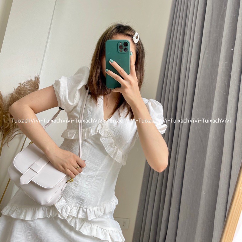Túi Đeo Chéo Dễ Thương ViVi - Túi Đeo Chéo Dây Có Đính Hạt Cườm Túi Có 2 Dây Thay Đổi Được Kiểu Dáng  [Clip &amp; Ảnh thật]