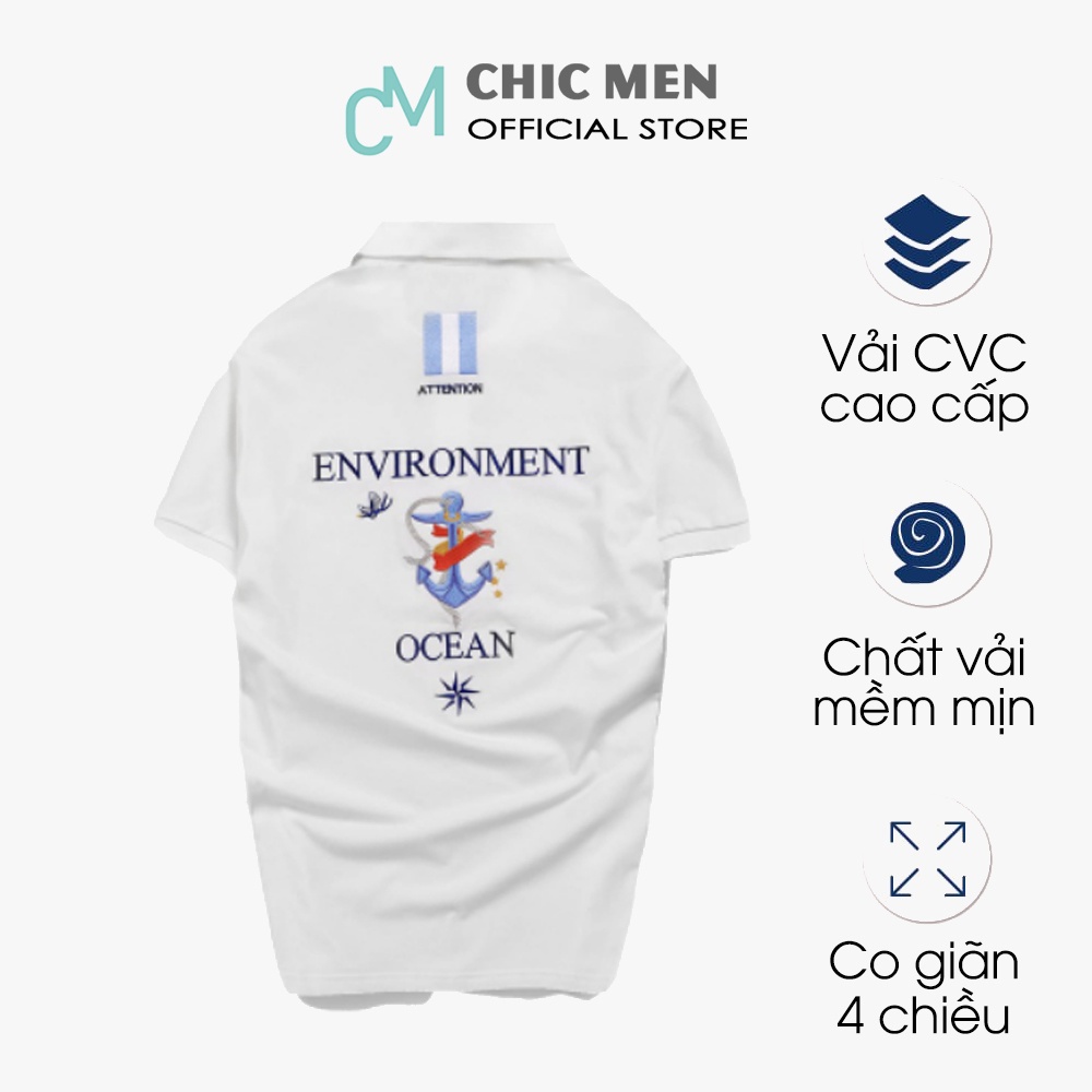 Áo POLO nam cổ bẻ, form regular CVC, vải thun cotton - CHICMEN